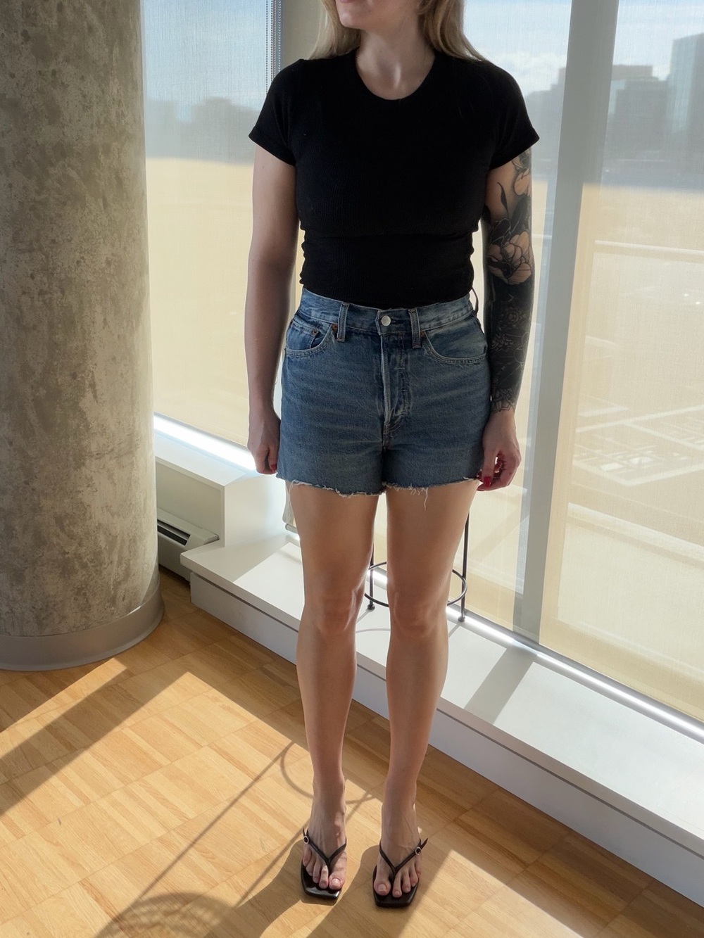 RE/DONE Denim Shorts Size 26 Made in Mexico High Rise Cotton Jean Shorts